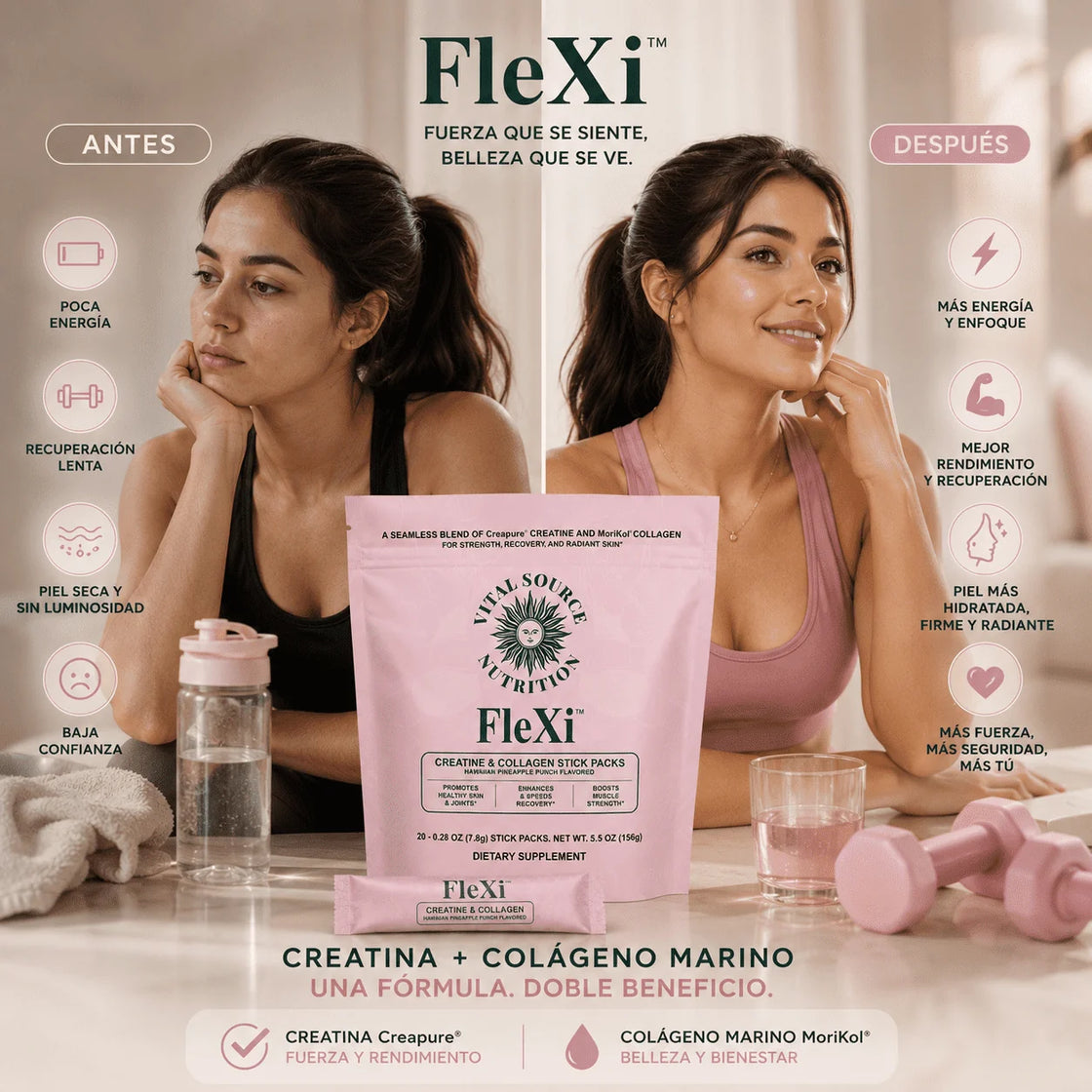 🍑 FleXi™ Creatina y Colágeno Premium