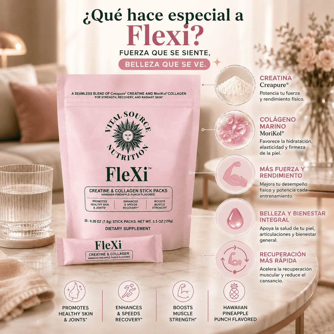 🍑 FleXi™ Creatina y Colágeno Premium