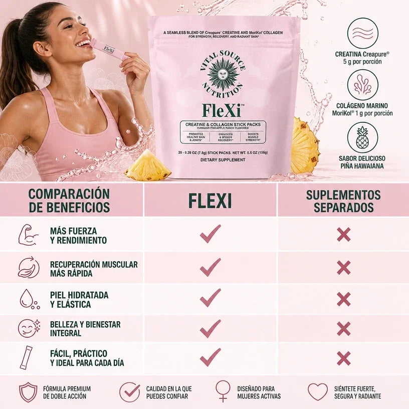🍑 FleXi™ Creatina y Colágeno Premium